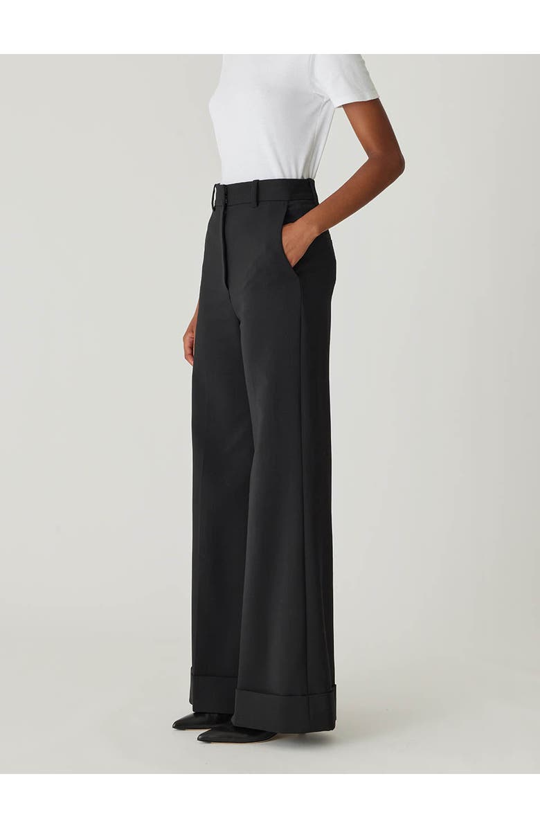 Rebecca Taylor Refined Suiting Wide Leg Trouser, Alternate, color, Black