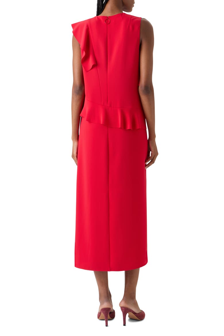 Laser Cut Crepe Column Gown, Alternate, color, RED