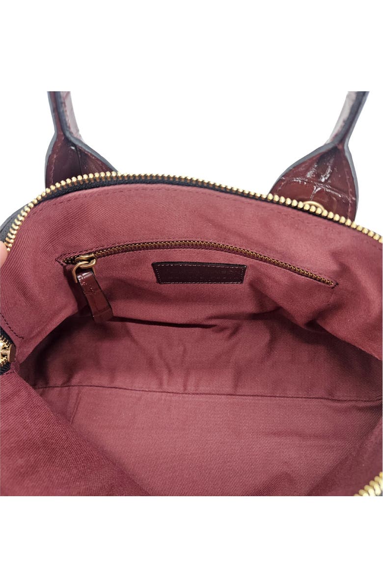 Madison Maison Moc Croc Leather Mini Tote Bag, Alternate, color, Mid Brown