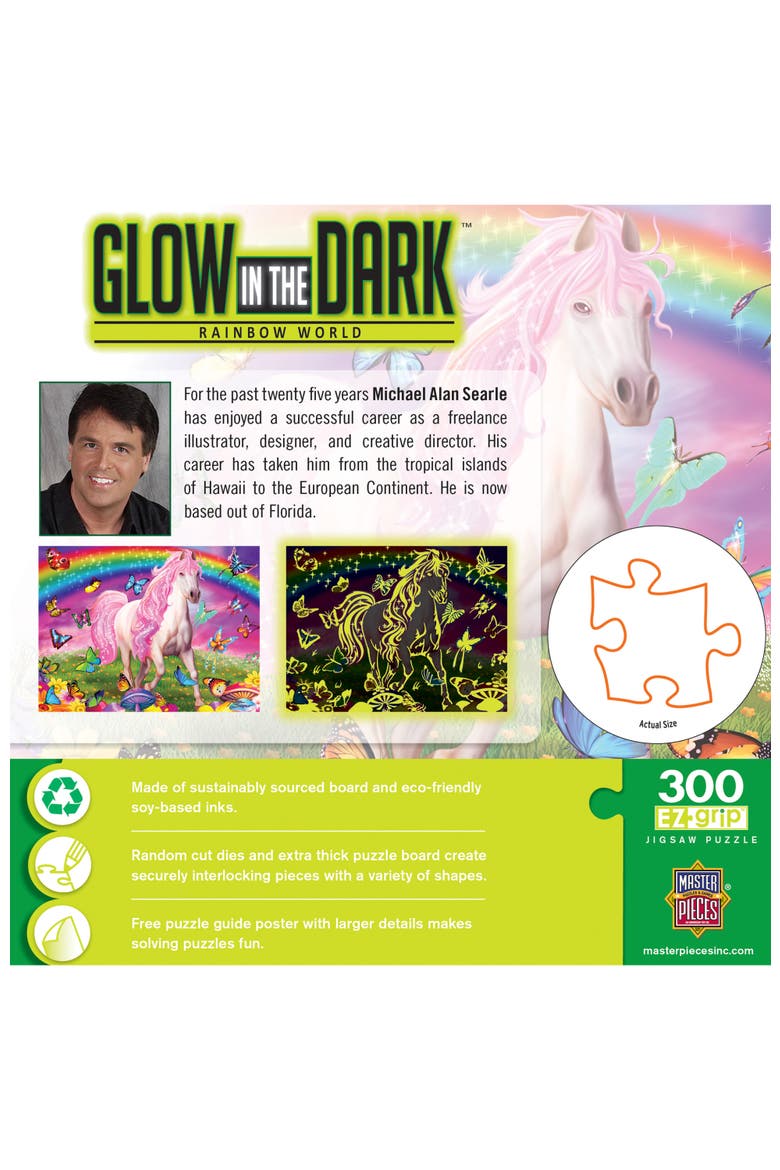 Rainbow World 300 Piece Glow Puzzle, Alternate, color, Multicolor