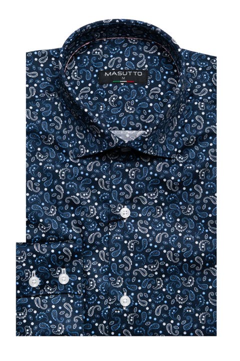 Richmond Print Button-Up Long Sleeve Shirt