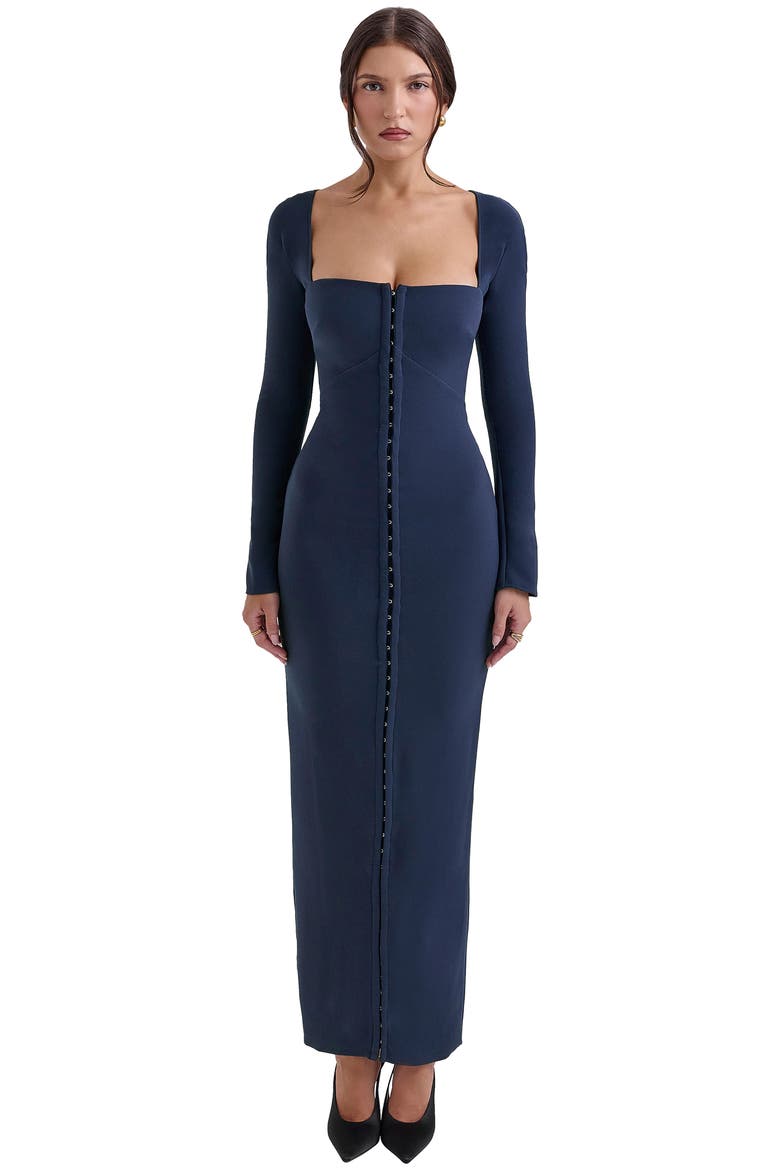 Corinthia Long Sleeve Cocktail Dress, Alternate, color, DRESS BLUES
