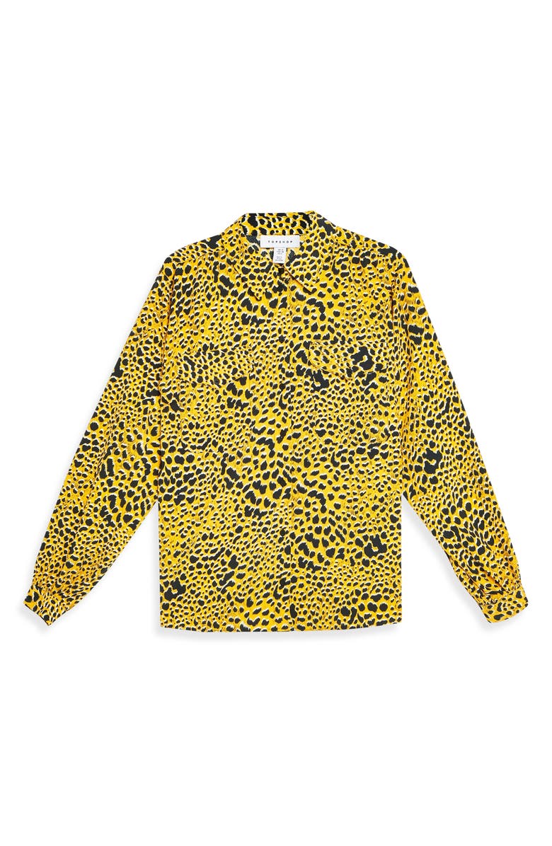 Topshop Leopard Print Shirt, Alternate, color, 