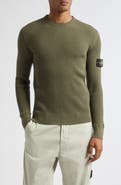 Stone Island Compass Patch Rib Virgin Wool Crewneck Sweater