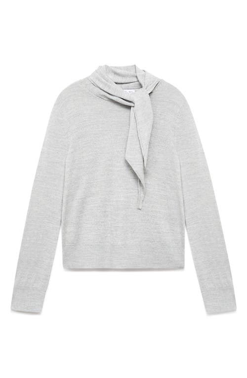 Mango Knotted Turtleneck Sweater In Gray