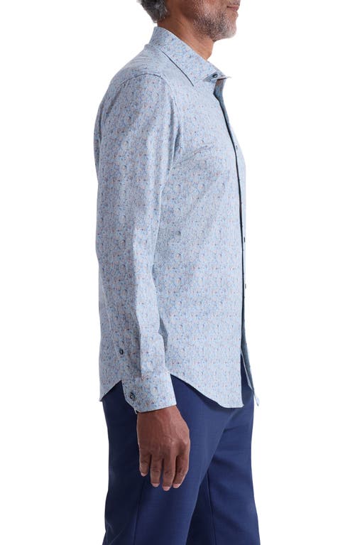 Bugatchi James Ooohcotton® Floral Button-up Shirt In Green