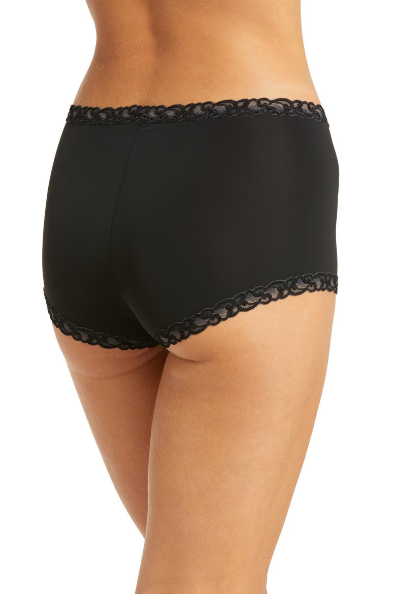 Pure Luxe Boyshorts, Alternate, color, BLACK