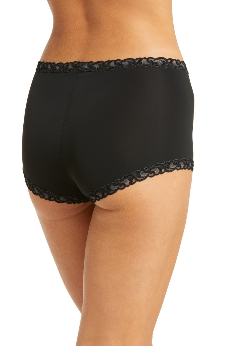 Natori Pure Luxe Boyshorts, Alternate, color, Black