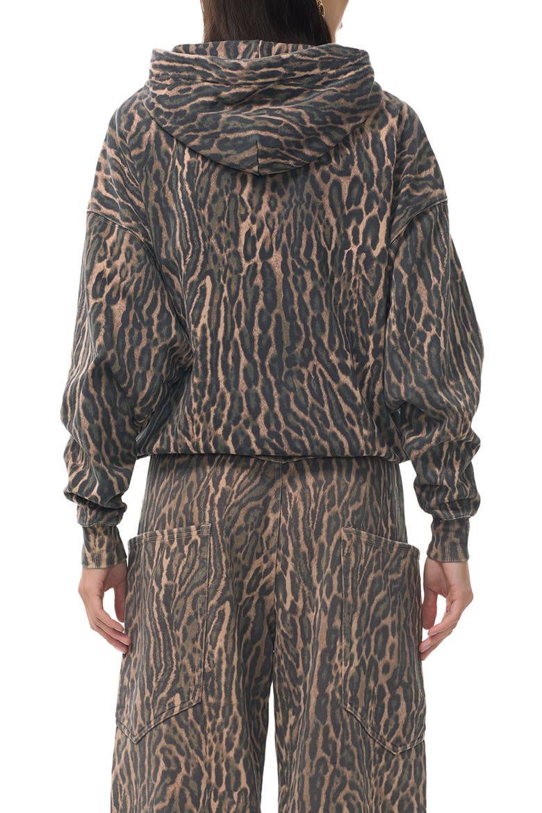 Cameron Cotton Zip Hoodie, Alternate, color, OLIVE LEOPARD
