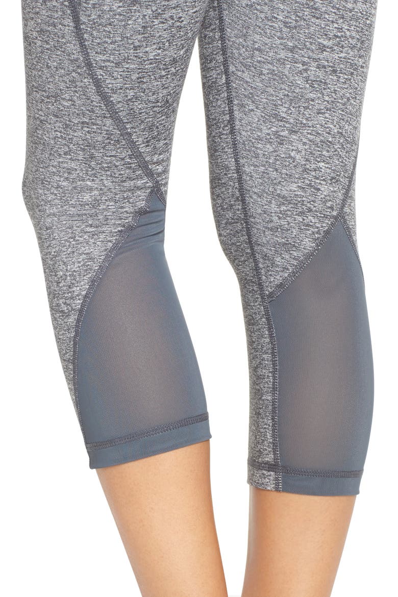 'Hatha' High Waist Crop Leggings, Alternate, color, GREY GRAPHITE MELANGE