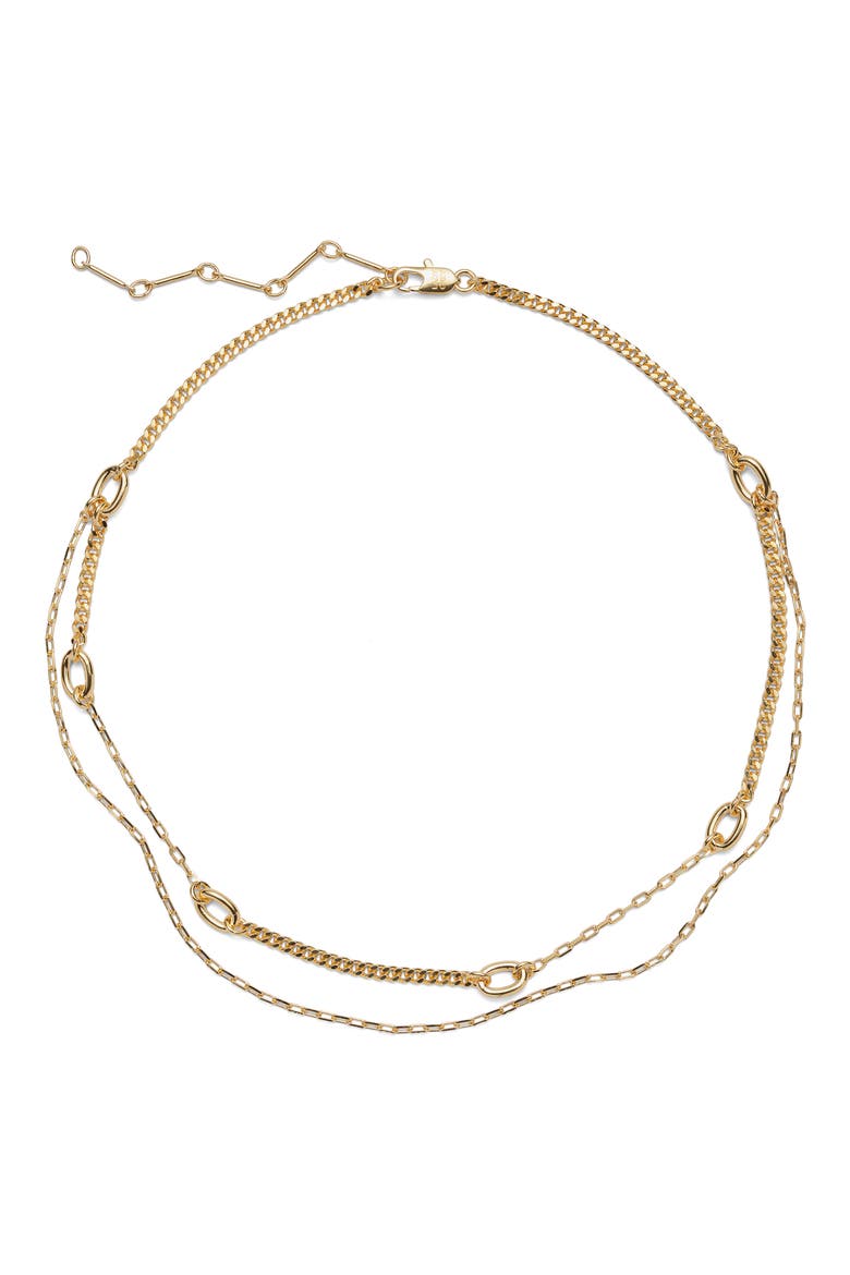 Dual Chain Necklace, Main, color, GOLD