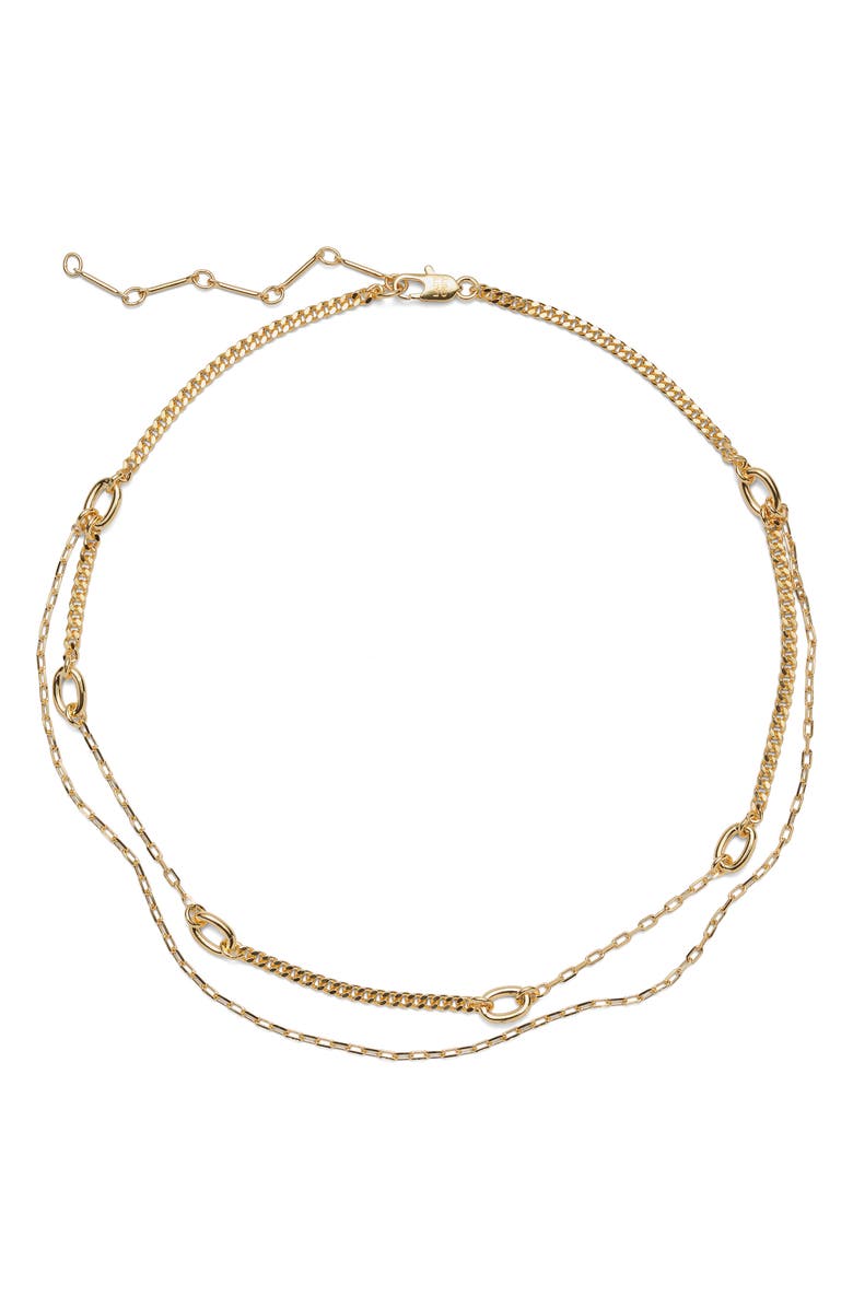 Lady Grey Dual Chain Necklace, Main, color, Gold