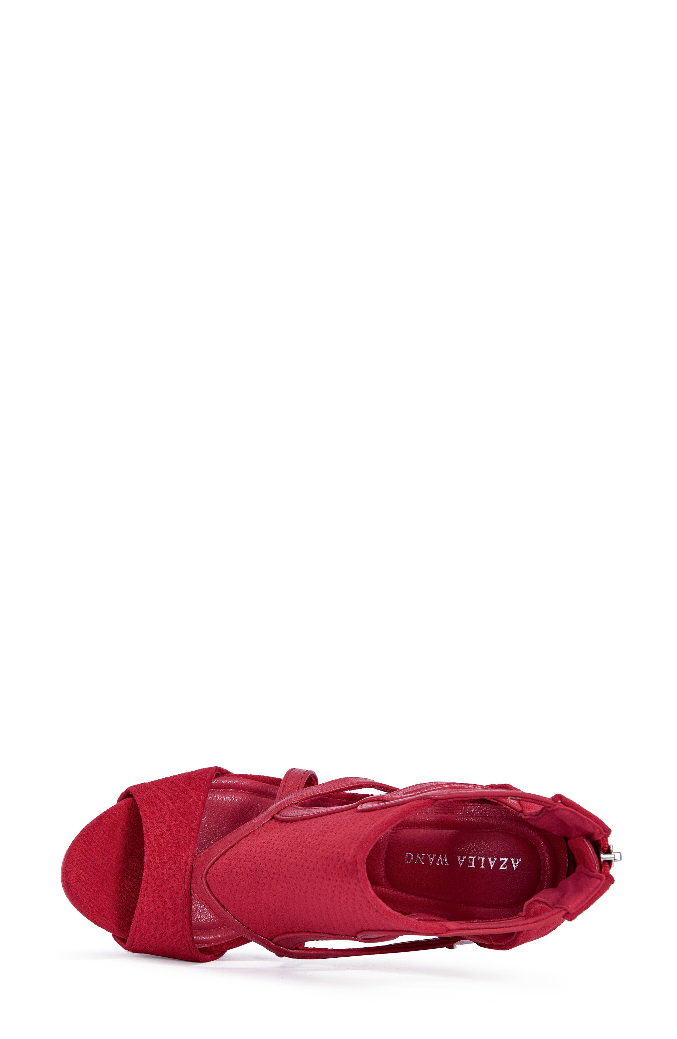 Xareni Strappy Red Wedge, Alternate, color, RED