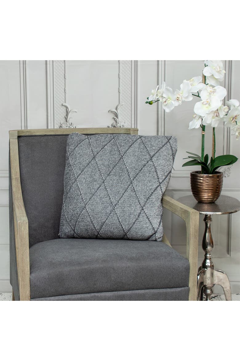 Grampy Transitional Grey Throw Pillow, Alternate, color, GRAY
