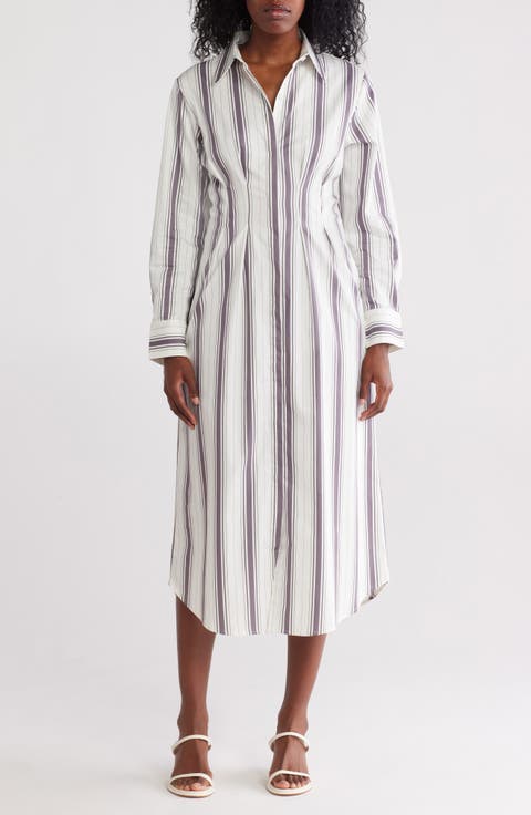 Long Sleeve Cotton Blend Shirtdress