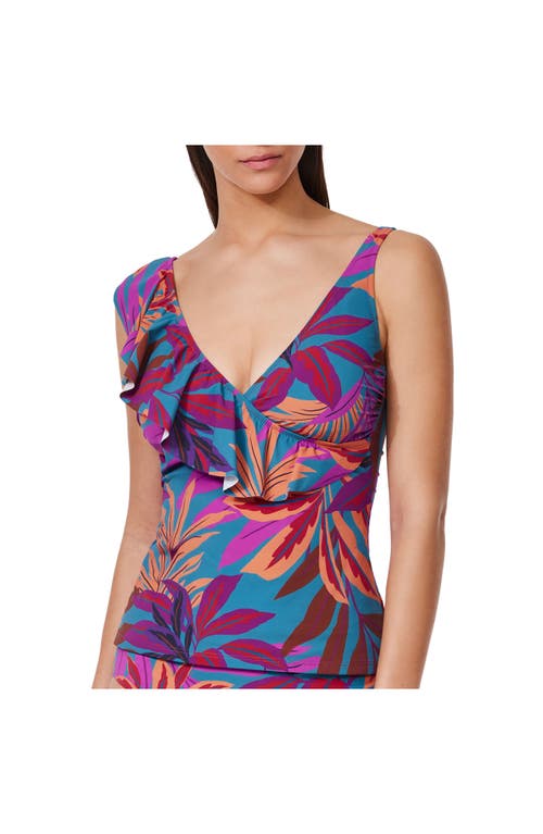 Gottex Plantopia Ruffle V Neck Surplice Tankini In Multi