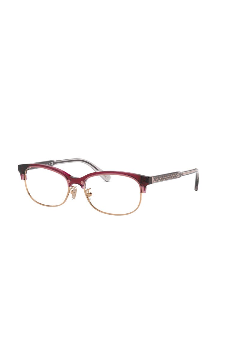 COACH 53mm Rectangle optical glasses, Main, color, Pink