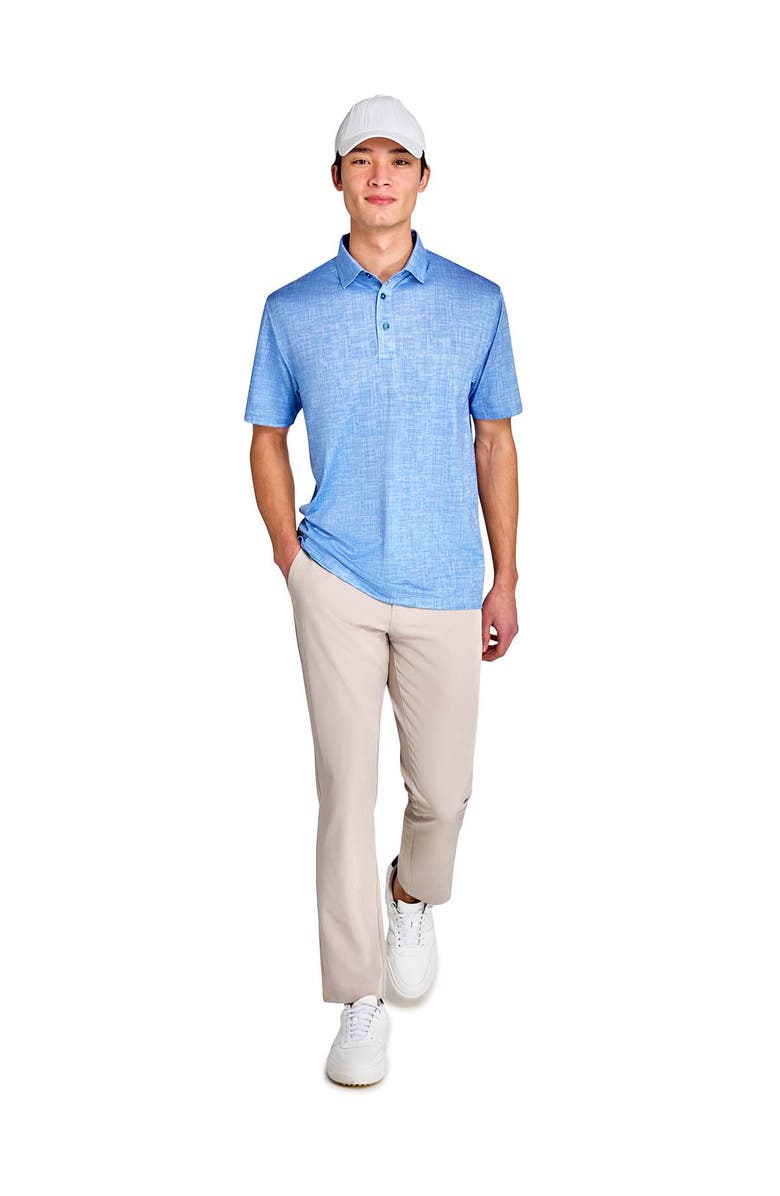 CONSTRUCT Regular Fit Chambray Recycled Performance Golf Polo, Alternate, color, Lt Blue