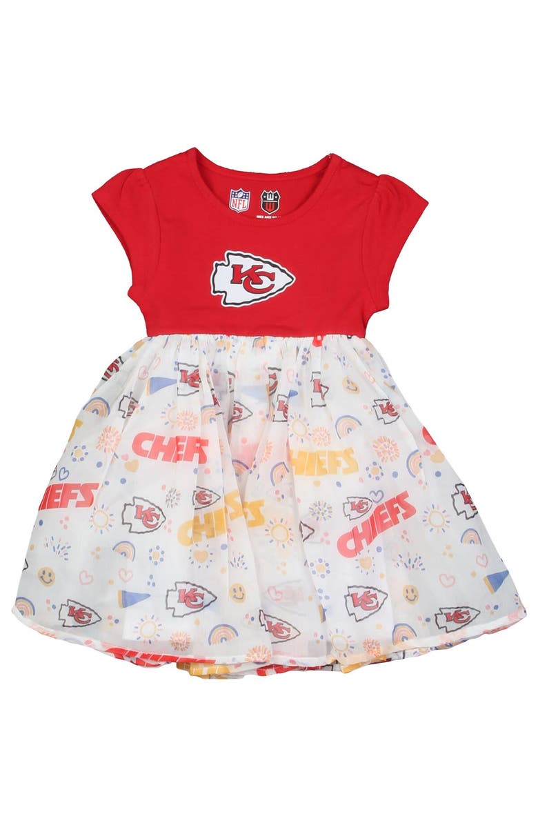 Wes & Willy Girls Toddler Wes & Willy Red Kansas City Chiefs Princess Dress, Alternate, color, 