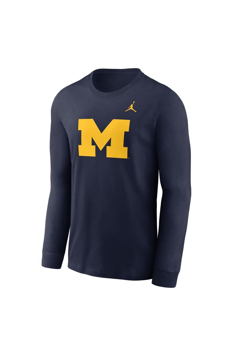 Jordan Brand Men's Jordan Brand Navy Michigan Wolverines Primary Logo Long Sleeve T-Shirt, Alternate, color, 