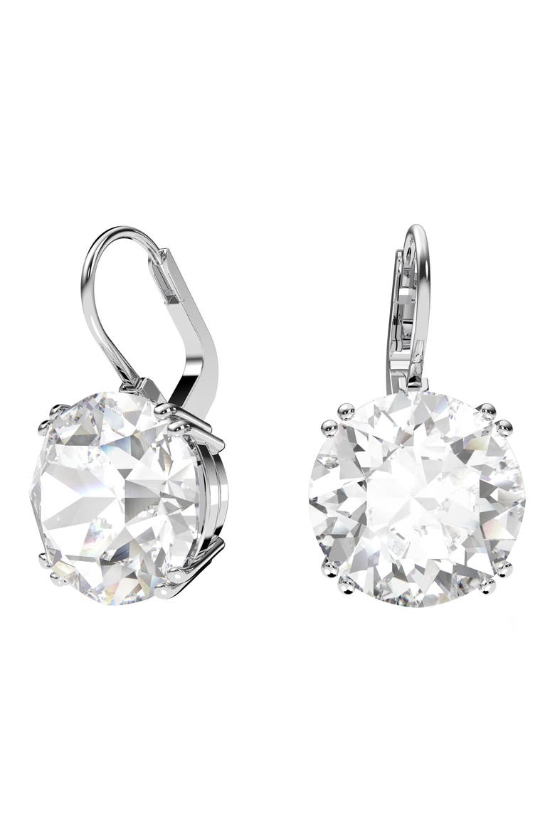 Millenia Round Crystal Drop Earrings, Alternate, color, SILVER