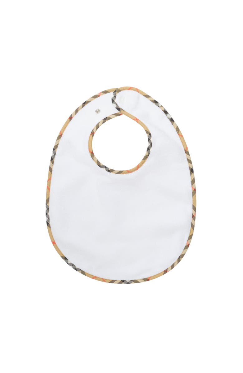 Burberry Check Cotton Three-piece Bib Set, Alternate, color, White