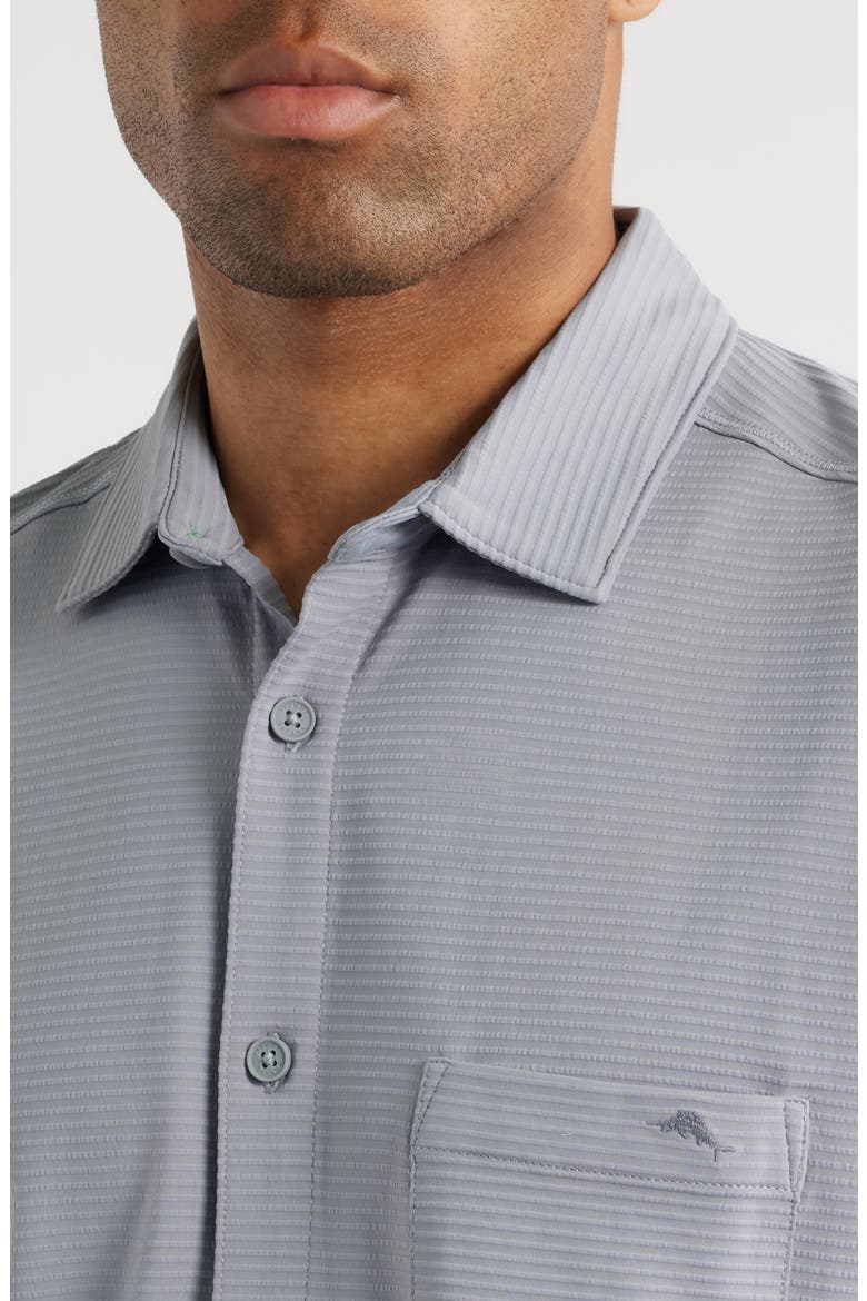 Costa Wave Short Sleeve Button-Up Shirt, Alternate, color, ICED SLATE
