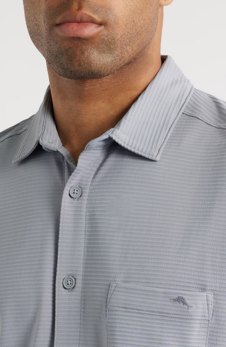 Tommy Bahama Costa Wave Camp Short Sleeve Button-Up Shirt, Alternate, color, Iced Slate