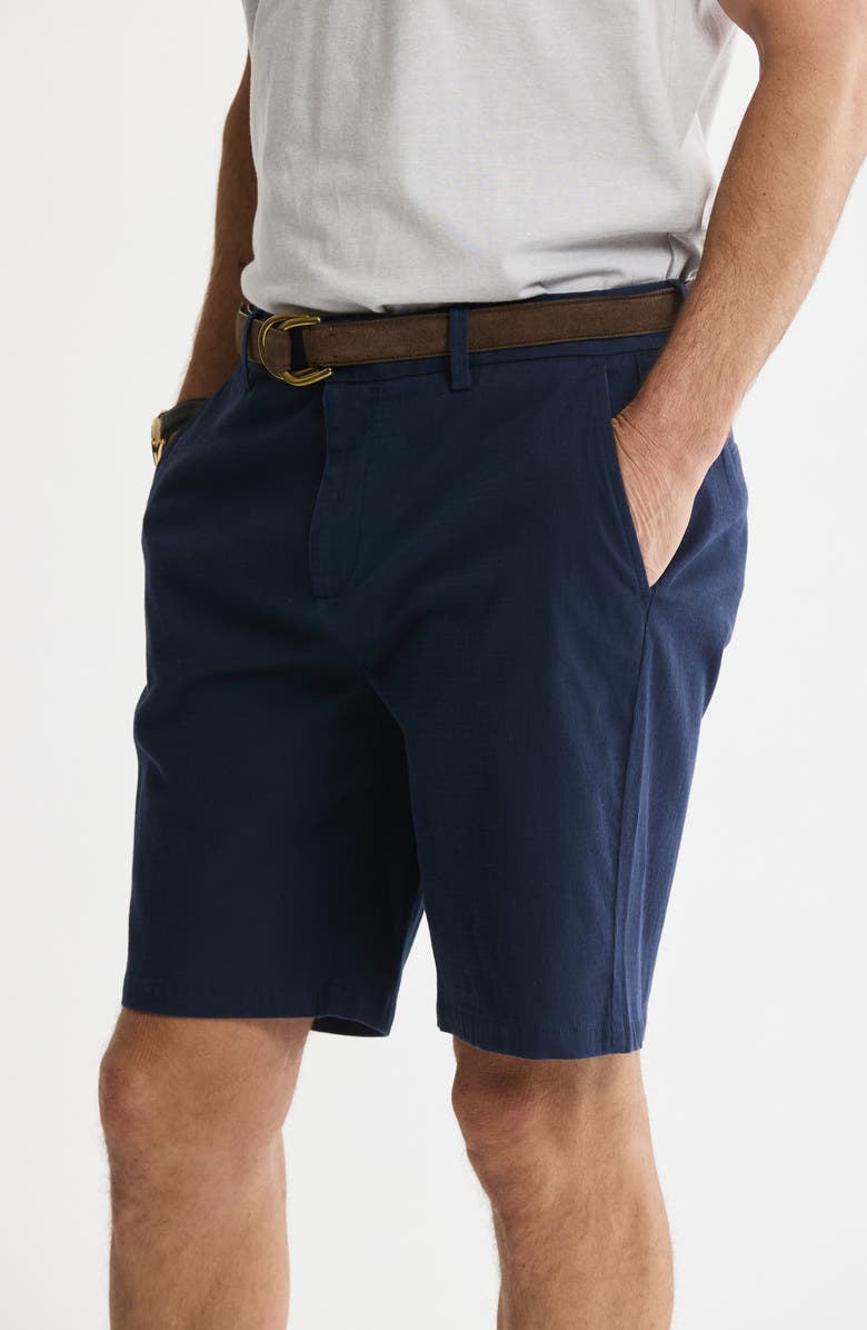 JACHS Cotton & Silk Blend Stretch Shorts, Alternate, color, Navy