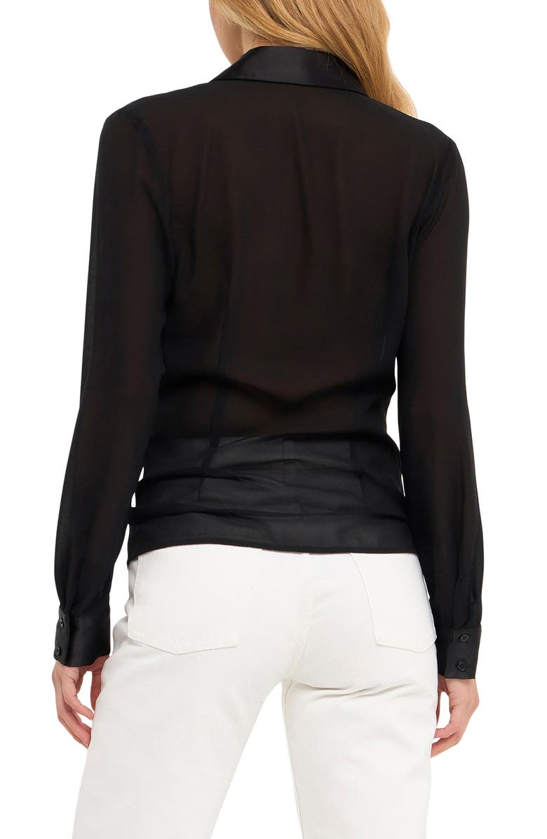Endless Rose Ruched Front Chiffon Shirt, Alternate, color,