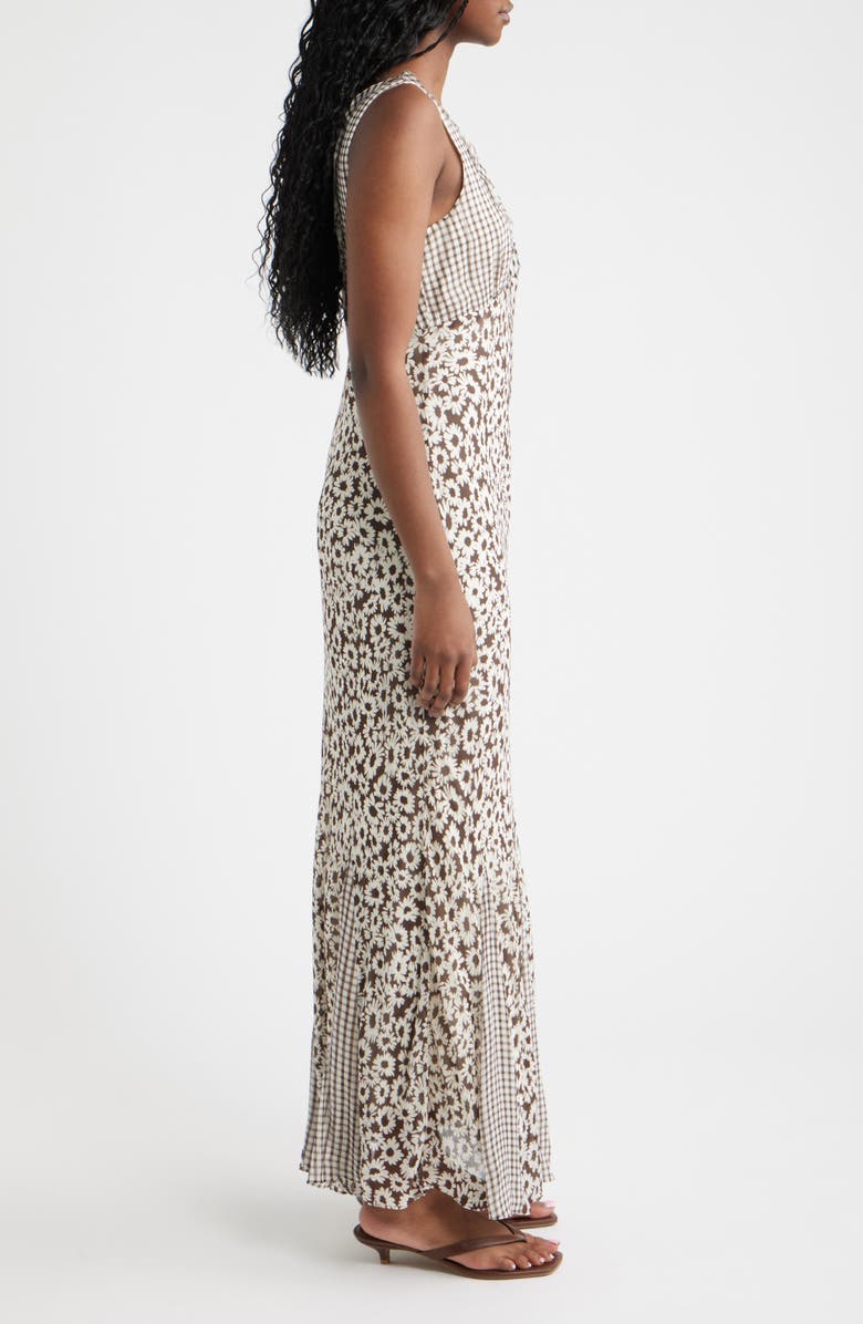 Rails Dahlia Mixed Print Maxi Dress, Alternate, color, Espresso Daisy Gingham Mix