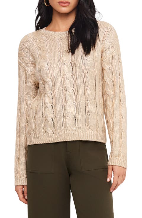 Levie Metallic Cable Knit Sweater