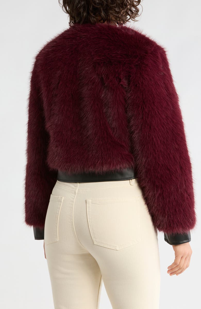 Vigoss Mixed Media Crop Jacket, Alternate, color, Burgundy