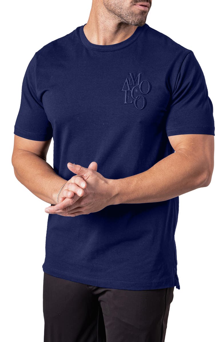 Maceoo Resistance Logo Embroidered T-Shirt, Alternate, color, Blue