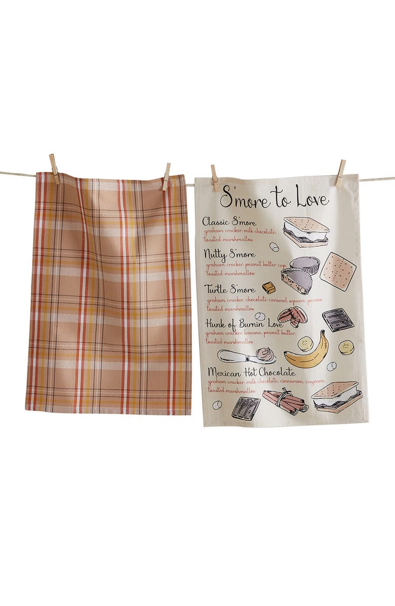 tag S'more to Love Set of 2 Assorted Kitchen Towels, Main, color, White Multi