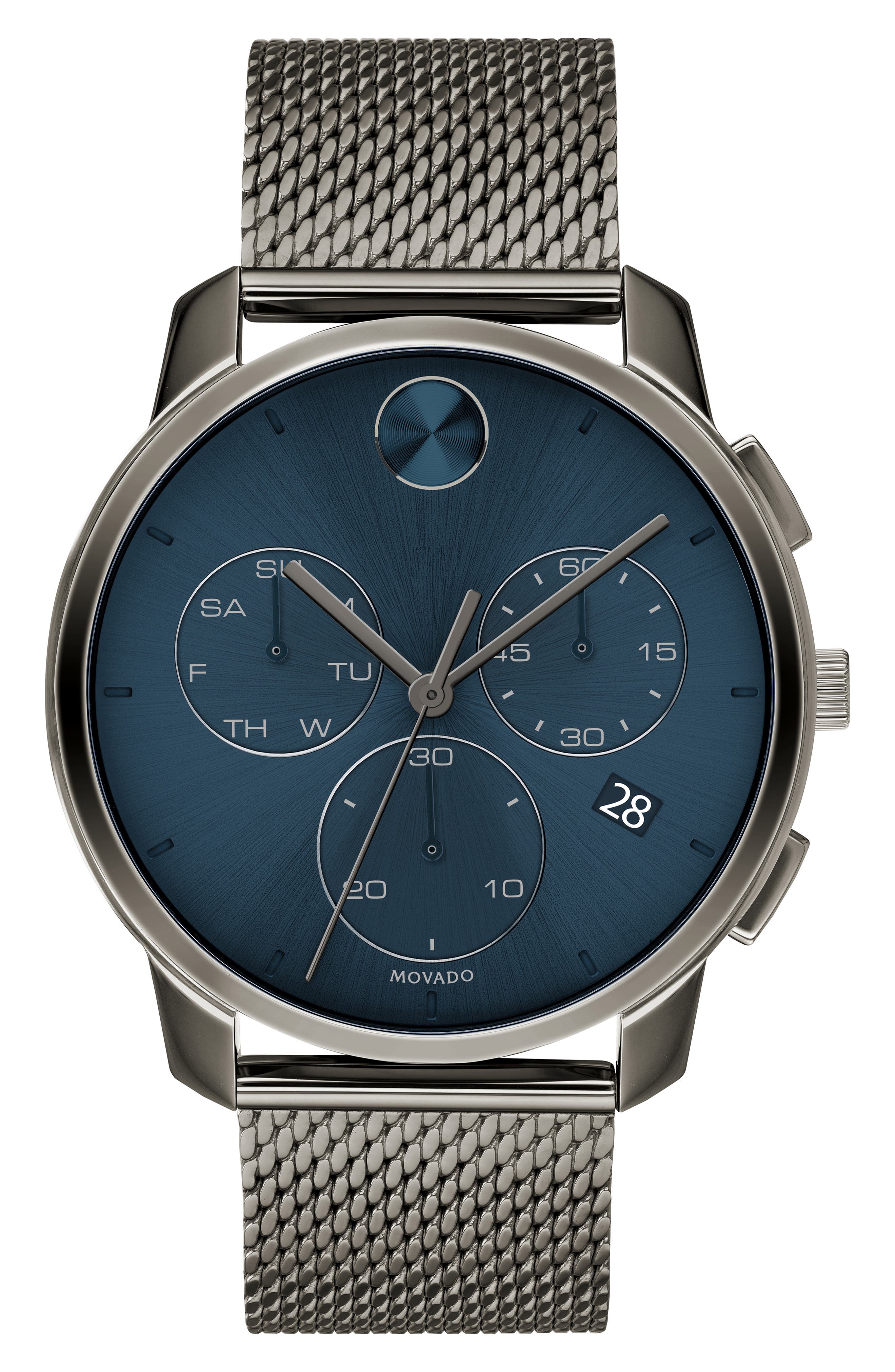 Movado Bold Chronograph Mesh Strap Watch, 42mm