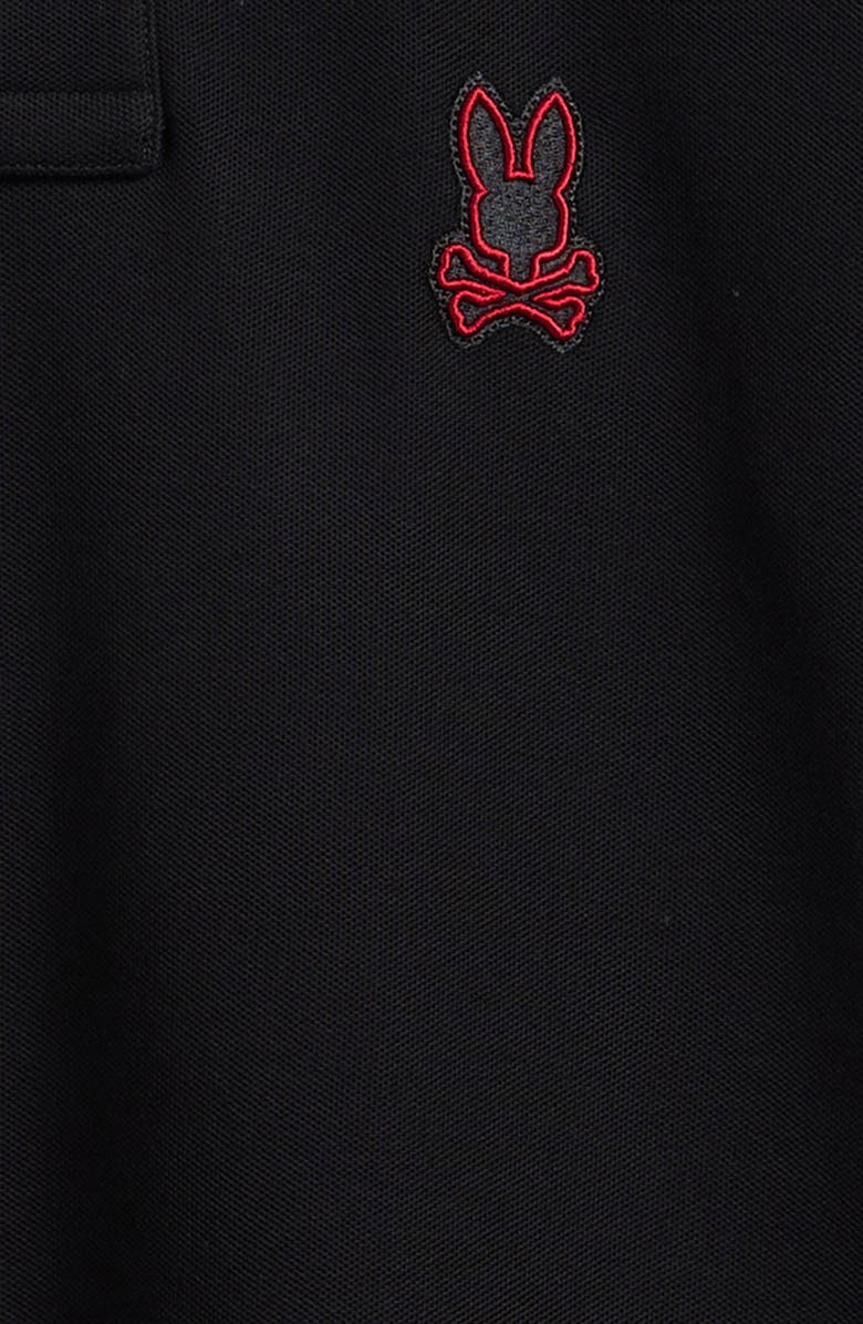 Psycho Bunny Kids' Sayer Bunny Pima Cotton Piqué Polo, Alternate, color, Black