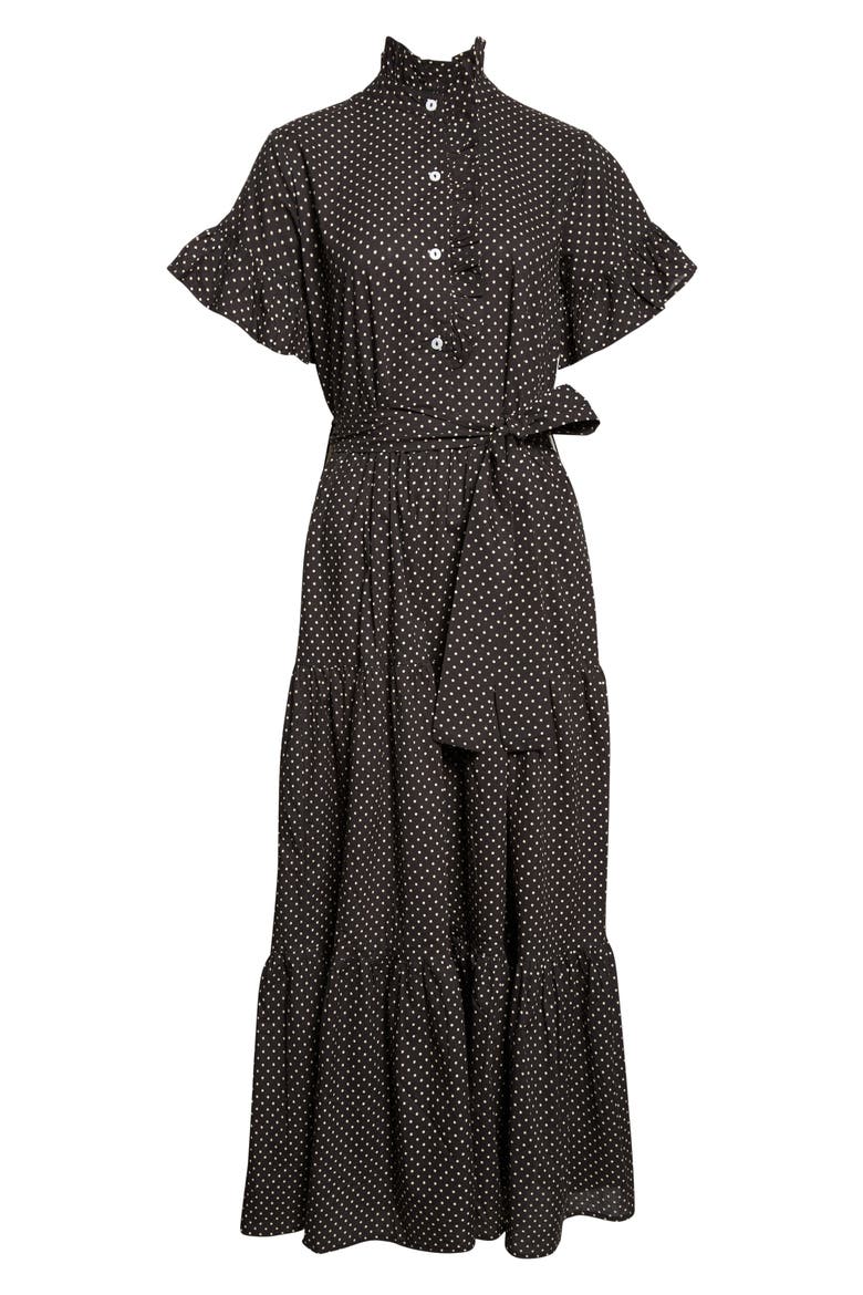 Victoria Ruffle Front Dress, Alternate, color, POLKA DOT