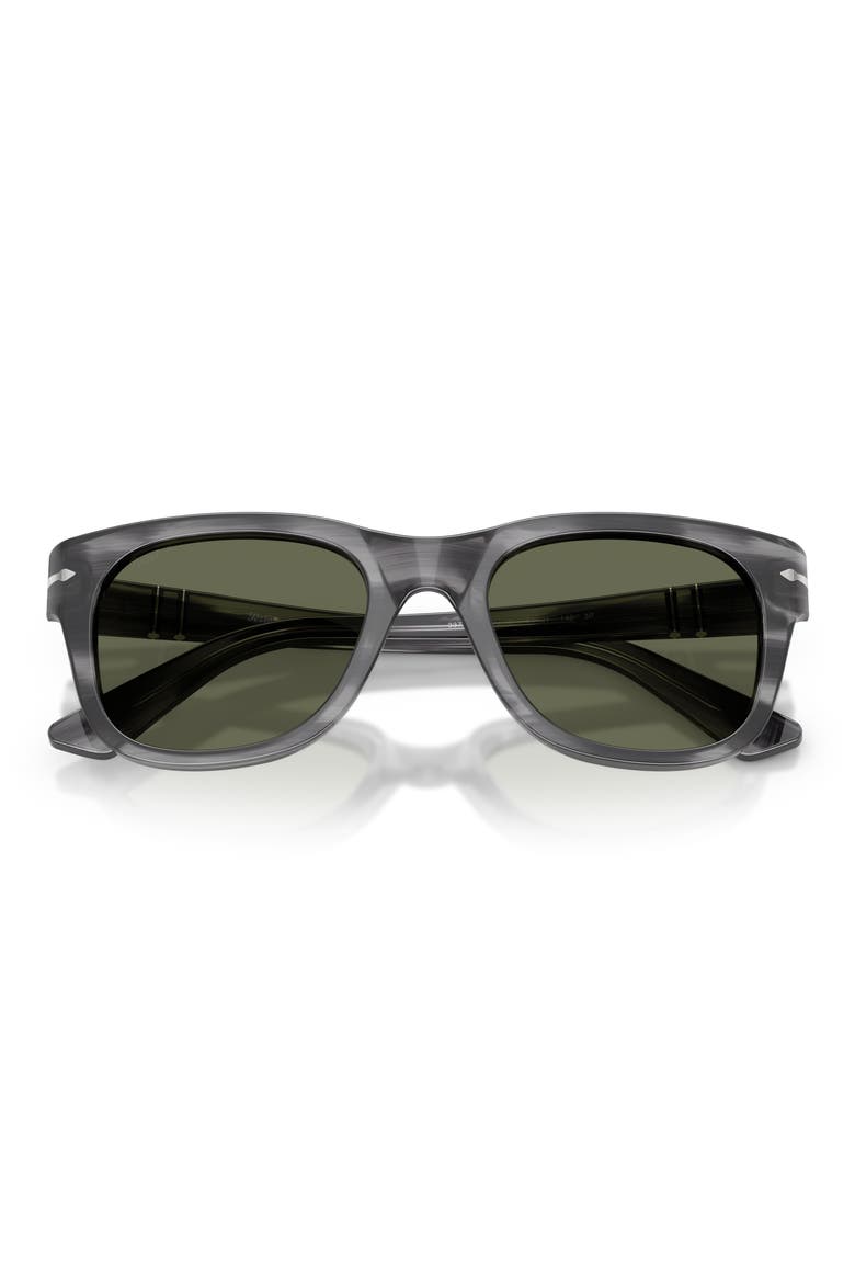 55mm Polarized Square Sunglasses, Alternate, color, STRIPPED GREY / GREEN POLAR