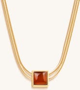 Karma and Luck Garnet Evil Eye Women's Gold Plated Necklace January Birthstone Renew & Energize