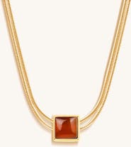 Karma and Luck Garnet Evil Eye Women's Gold Plated Necklace January Birthstone Renew & Energize