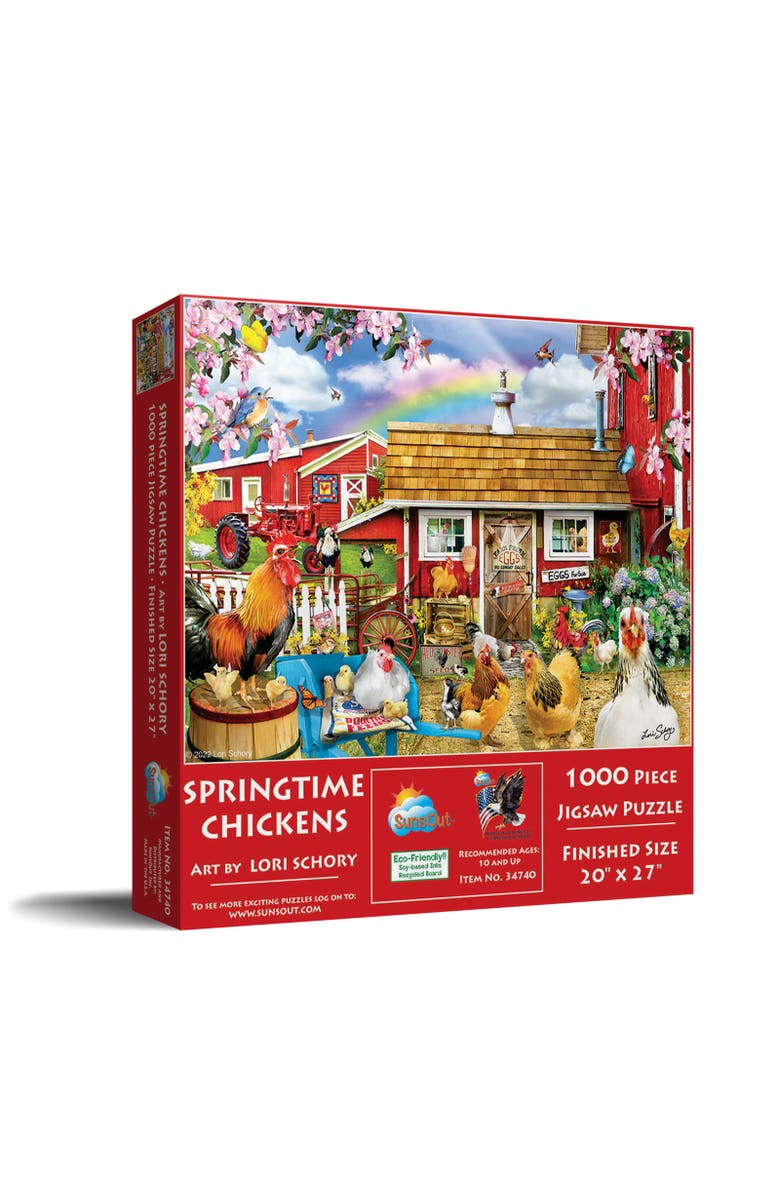 Sunsout Springtime Chickens 1000 piece Jigsaw Puzzle for Adults, Main, color, Multicolor