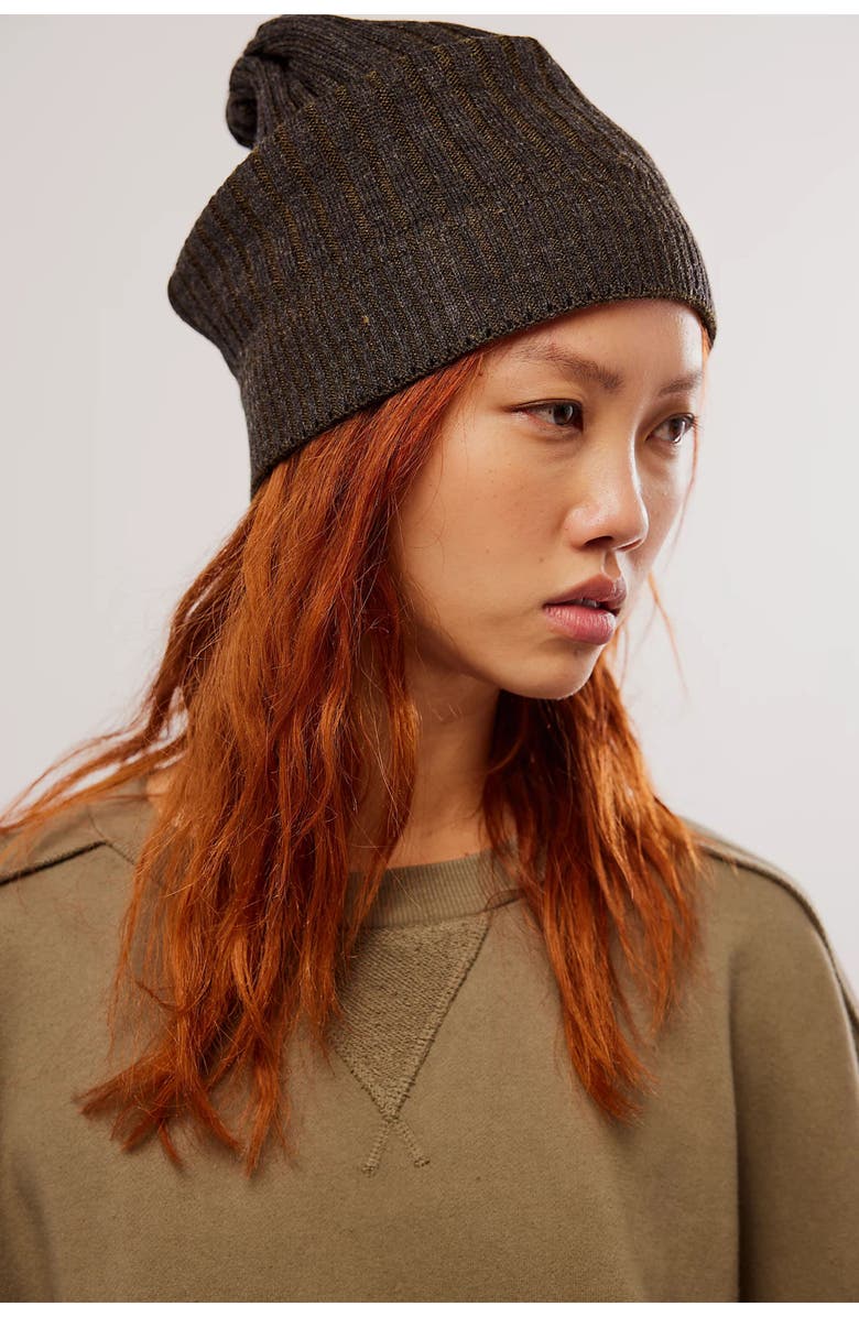 SAACHI Slouchy Rib Knit Beanie, Alternate, color, Green