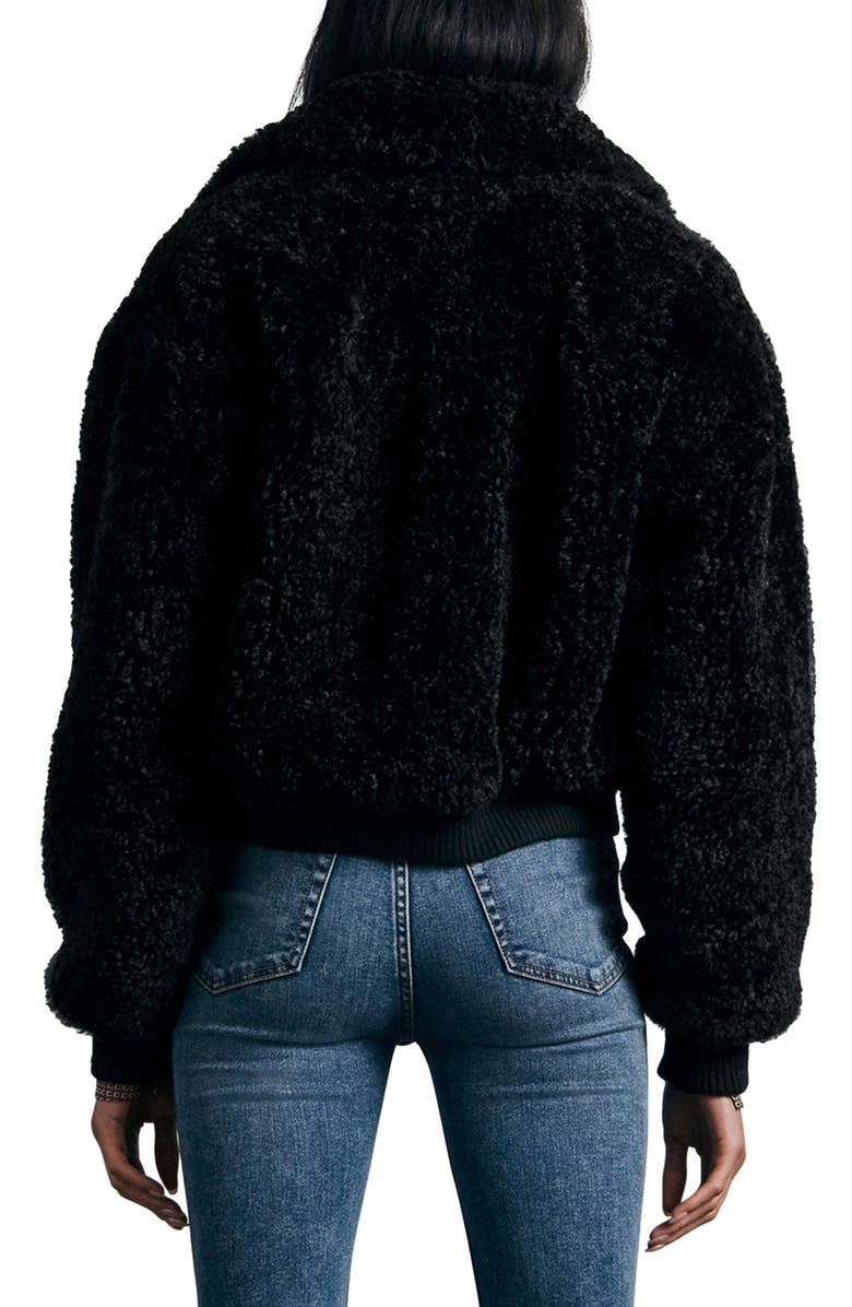 rag & bone Nikki Crop Faux Fur Jacket, Alternate, color, 