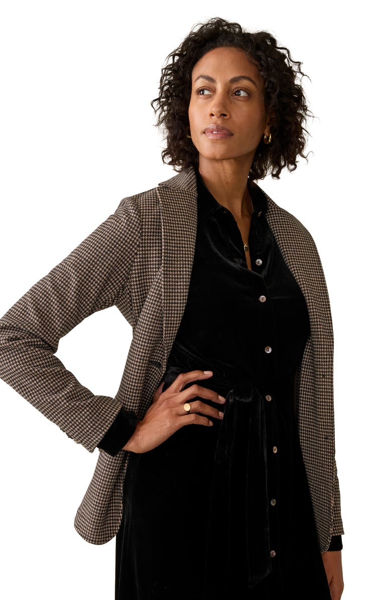 Faherty Riley Velvet Maxi Shirtdress, Alternate, color,