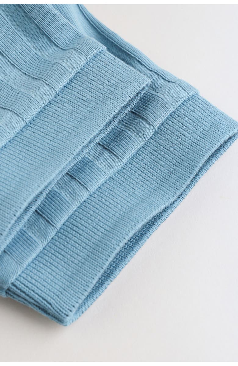 NEXT Rib Zip Polo & Shorts Set, Alternate, color, Blue