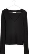 Madewell Long Sleeve V-Neck Rib Top