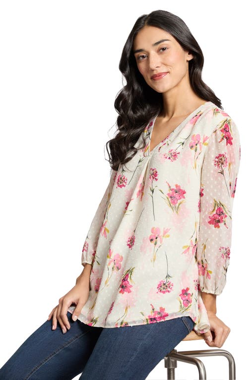 Jones New York V-neck Tunic Top In Jones White Multi