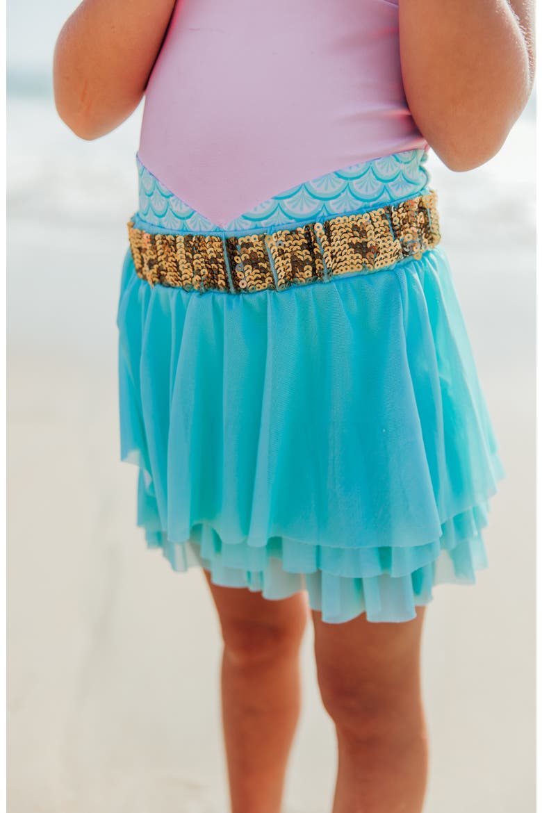Kids' Sea Princess Tulle Skirt, Alternate, color, AQUA CRYSTAL