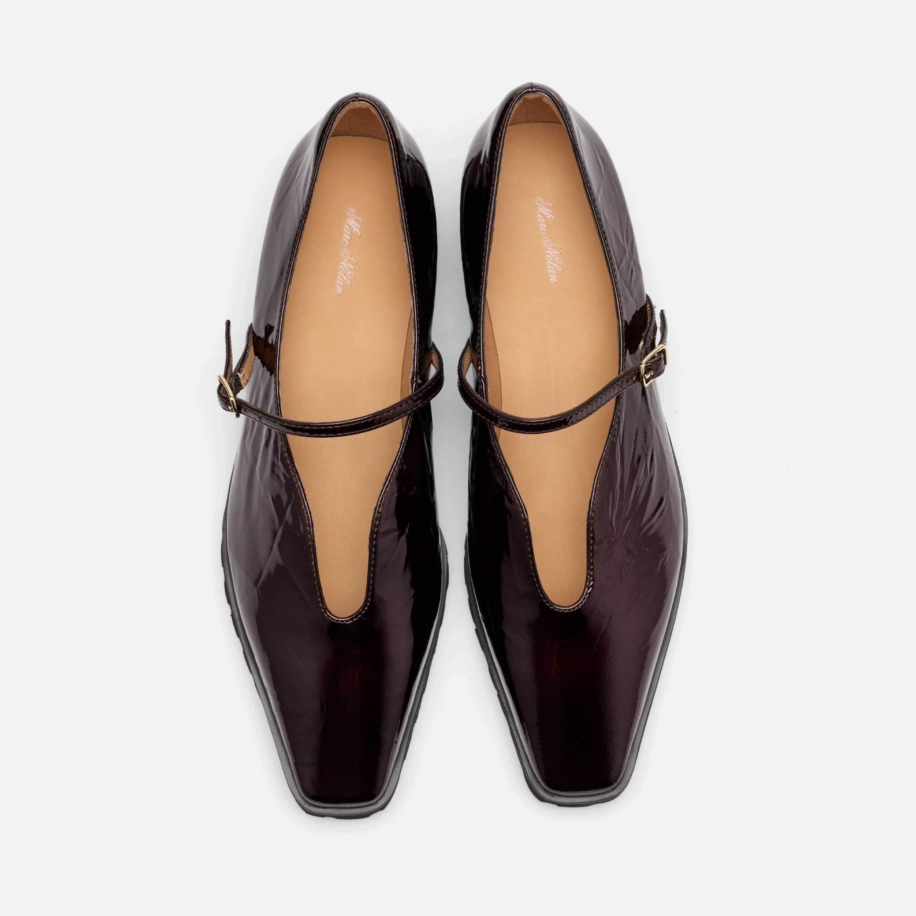 MARC NOLAN Roxie Leather Lug Mary Janes, Alternate, color, Wine